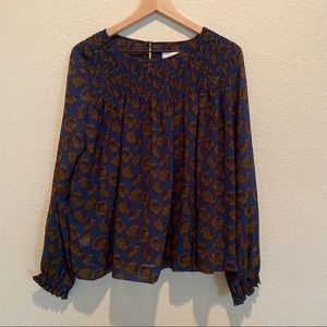 *Final Price* Loft Long-Sleeved Floral Blouse